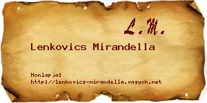Lenkovics Mirandella névjegykártya